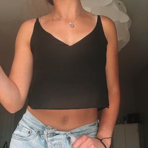 Top Shop black cropped tank top